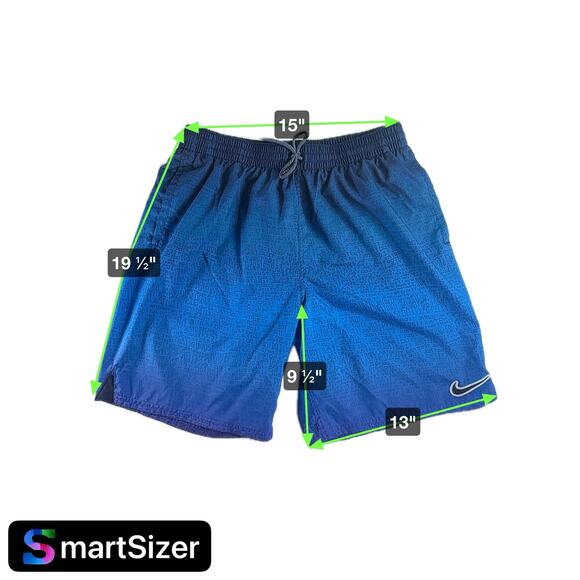 Nike Men's Large Blue Ombre Just Do It Swoosh Patch Swim Trunks Shorts Mesh - Picture 10 of 10